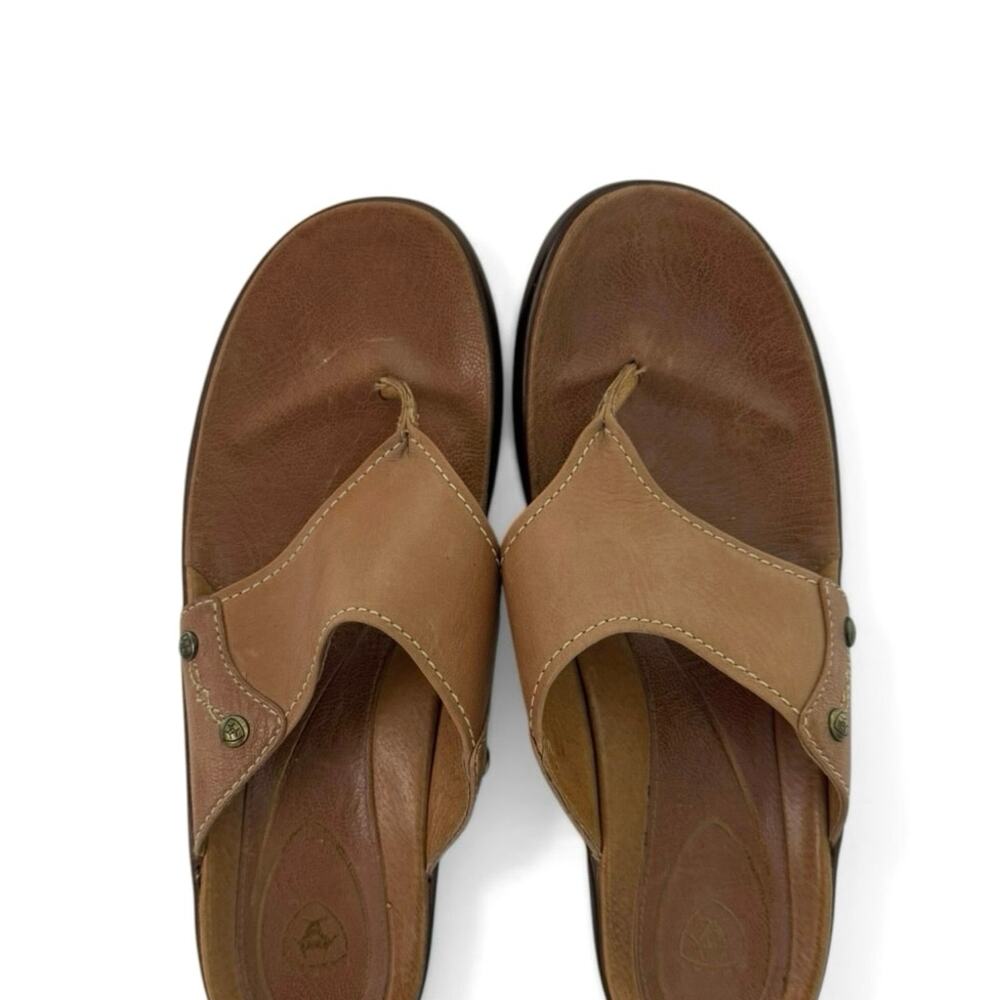 Ariat Women’s Slip On Leather Toe Post Heeled Sandals Metallic Accent Size 8.5 - Picture 7 of 11